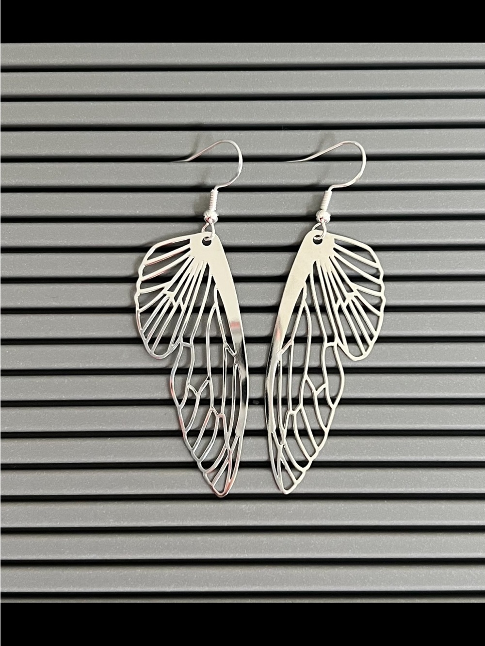 Silver Wing Cutout Dangle Earrings - Women Jewelry